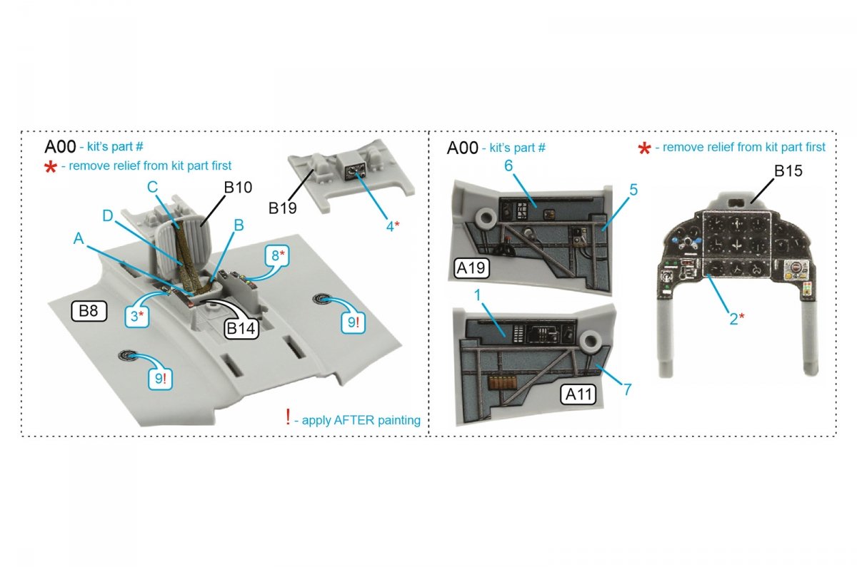 Quinta Studio QD72056 Yak-9D 3D-Printed &amp;amp; colored Interior on decal paper (Zvezda) 1/72 – image 6