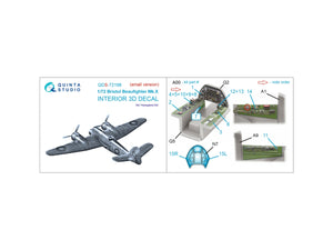 Quinta Studio QDS-72198 Bristol Beaufighter Mk.X 3D-Printed &amp;amp; colored Interior on decal paper (Hasegawa) (small version) 1/72 – image 2