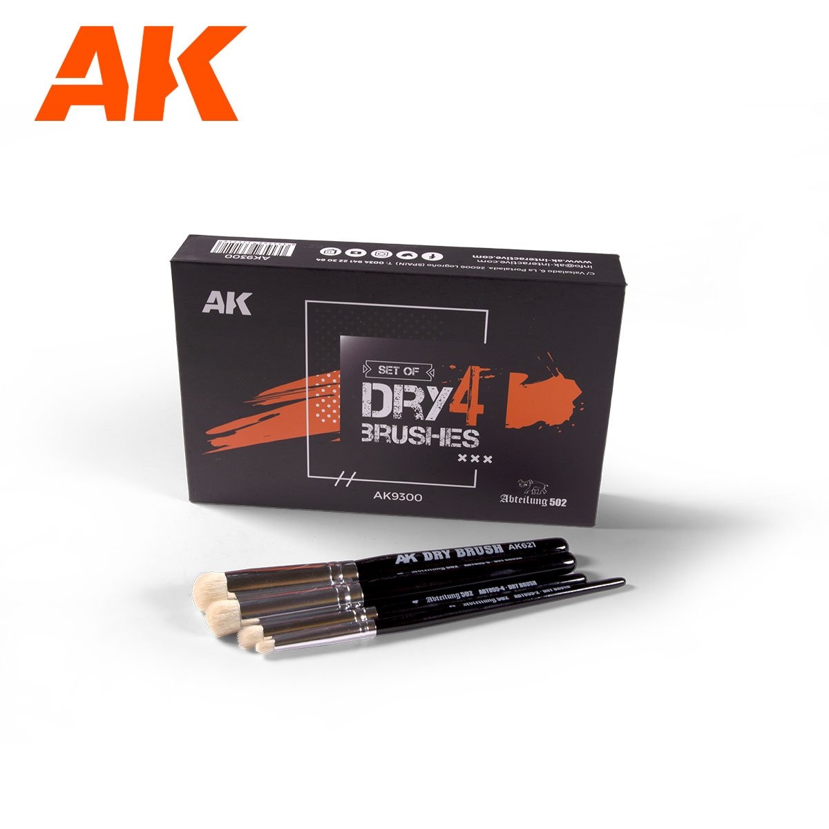 AK Interactive AK9300 DRY 4 BRUSHES SET – obrázek 2