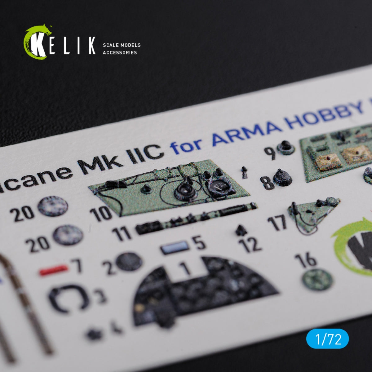KELIK K72114 Hurricane Mk IIC interior 3D decals for Arma Hobby kit 1/72 – immagine 5