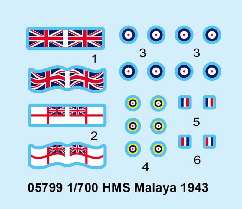 Trumpeter 05799 HMS MALAYA 1943 1/700 – Bild 5