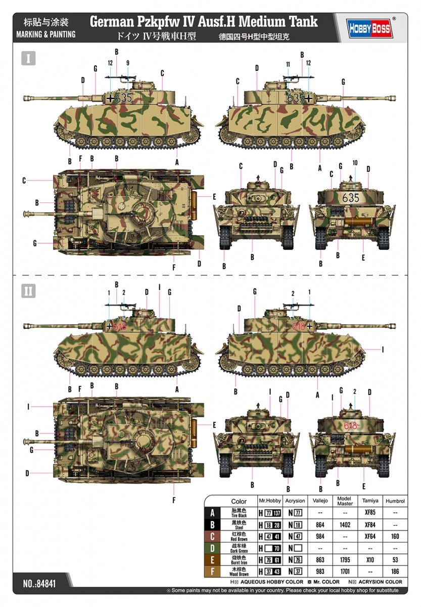 Hobby Boss 84841 German Pzkpfw IV Ausf.H Medium Tank 1/48 – obrázek 4