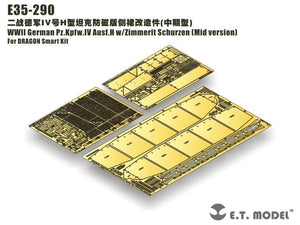 ET Model E35-290 WWII German Pz.Kpfw.IV Ausf.H w/Zimmerit Schurzen (Mid version) For DRAGON 1/35 – image 2