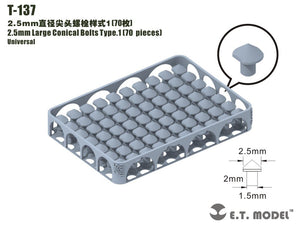 ET Model T-137 2.5mm Large Conical Bolts Type.1 70 pieces