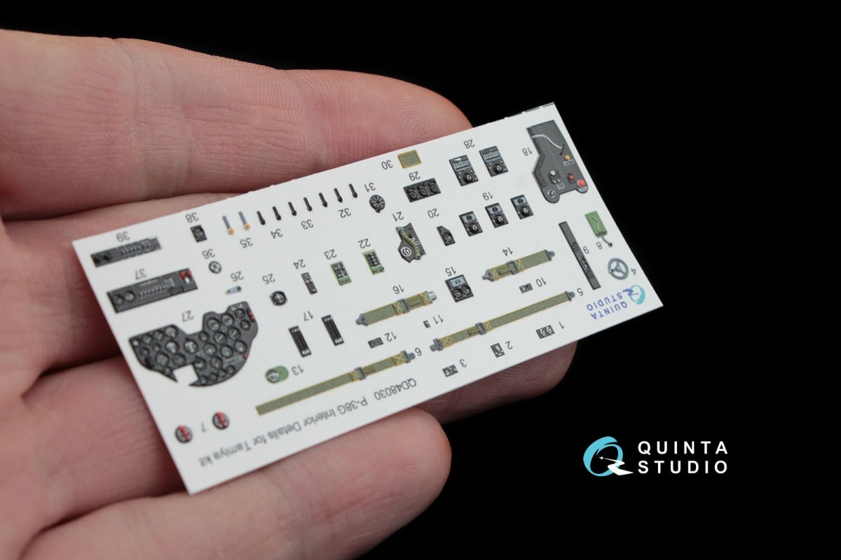 Quinta Studio QD48030 P-38G 3D-Printed &amp;amp; colored Interior on decal paper (for Tamiya kit) 1/48 – immagine 3