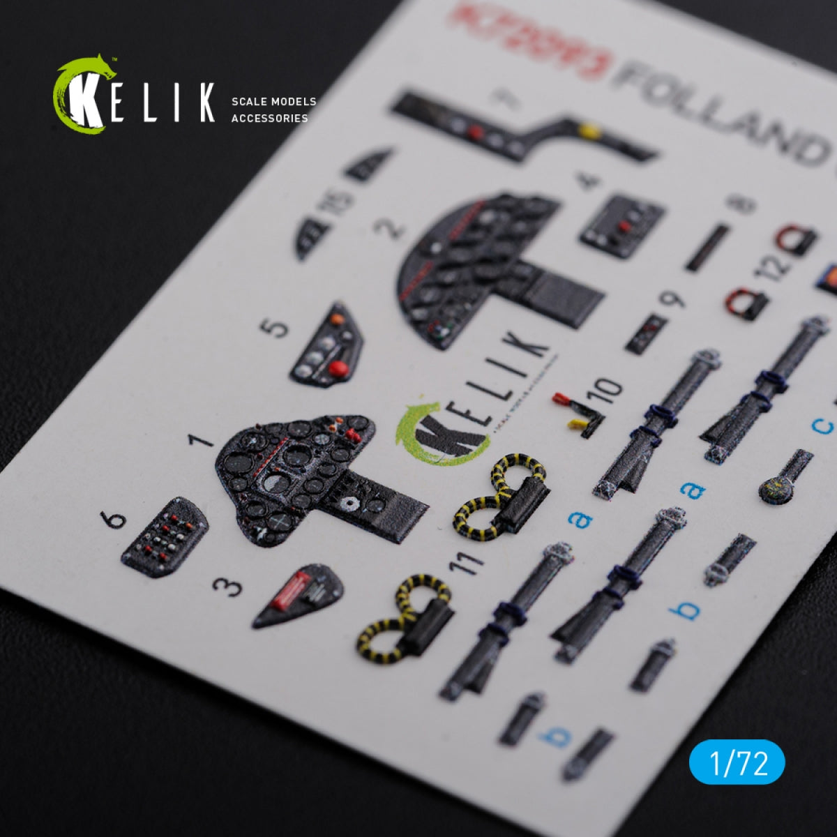 KELIK K72093 Folland Gnat T.1 interior 3D decals for Airfix kit 1/72 – obrázek 5