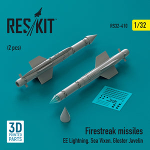RESKIT RS32-0410 Firestreak missiles (2 pcs) (3D Printed) 1/32 – Bild 2