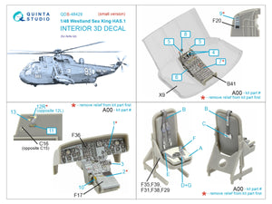 Quinta Studio QDS-48429 Westland Sea King HAS.1 3D-Printed &amp;amp; colored Interior on decal paper (Airfix) (Small version) 1/48 – image 2