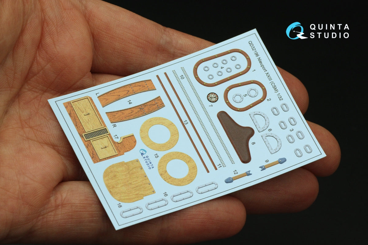 Quinta Studio QD32196 Nieuport XXIII 3D-Printed colored Interior on decal paper (CSM) 1/32 – imagen 3