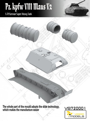 Vespid Models VS720001 Pz.Kpfw. VIII Maus V2 German Super Heavy Tank 1/72 – immagine 6