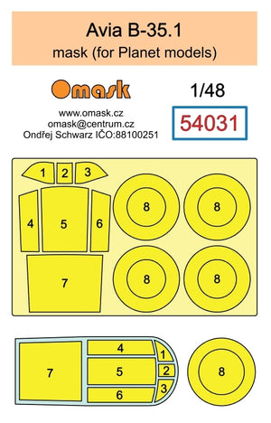Omask 54031 Avia B-35.1 mask (for Planet models) 1/48