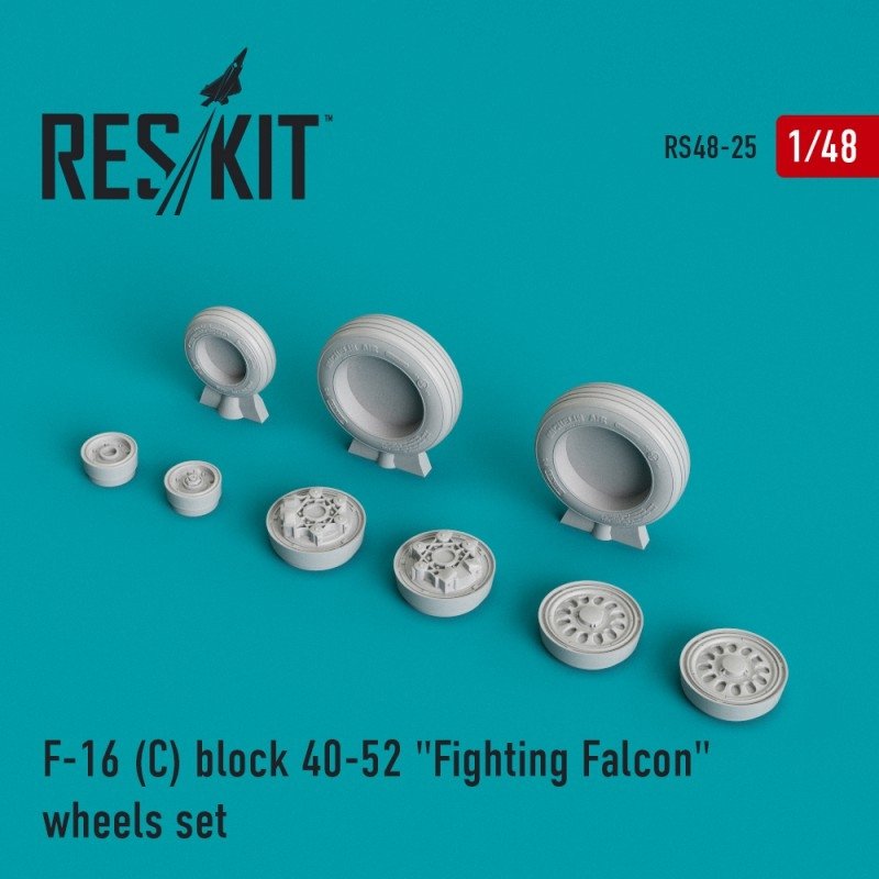 RESKIT RS48-0025 F-16 (C) block 40-52 &amp;quot;Fighting Falcon&amp;quot; resin wheels 1/48