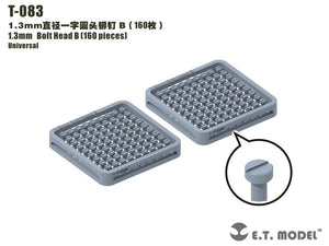 ET Model T-083 1.3mm Bolt Head B (160 pieces) (rivets)