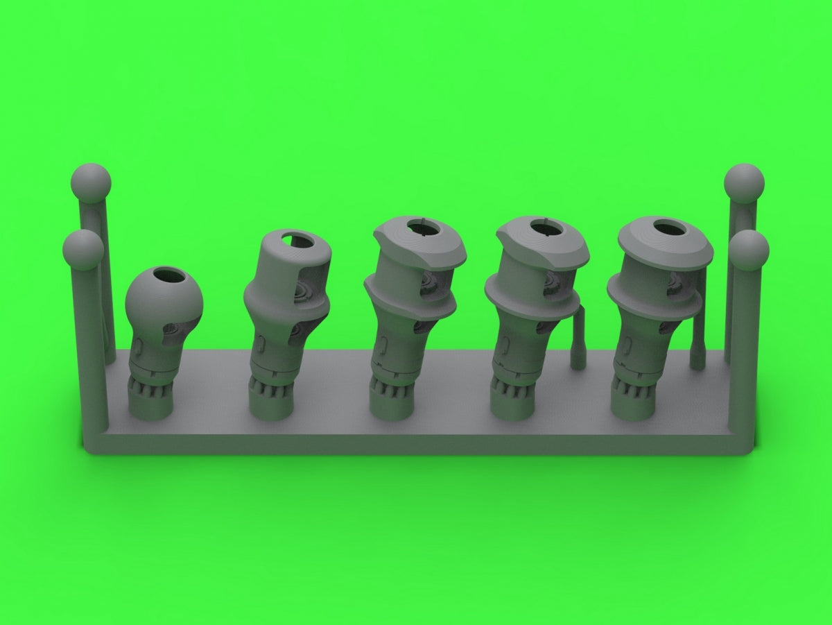 Master GM-72-039 Muzzle brake set for German 7.5cm PaK/KwK/StuK 40 guns (5 types) 1/72