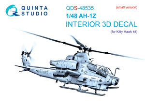Quinta Studio QDS-48535 AH-1Z Zulu Cobra/Viper 3D-Printed &amp;amp; colored Interior on decal paper (KittyHawk) (small version) 1/48