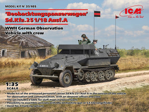ICM 35105 Beobachtungspanzerwagen Sd.Kfz.251/18 Ausf.A WWII German Observation Vehicle with crew 1/35 – image 2