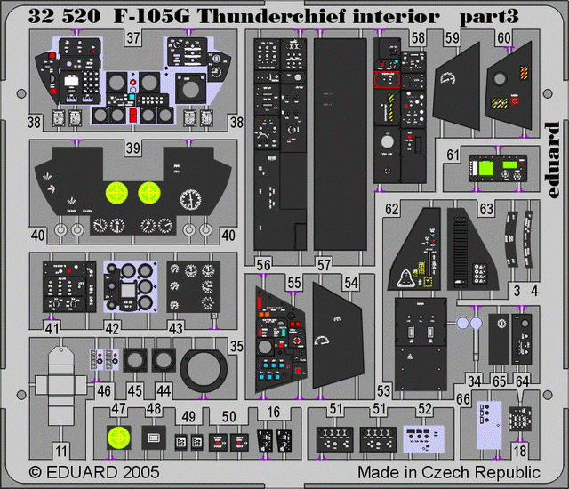 Eduard 32520 F-105G interior 1/32 TRUMPETER – obrázek 3