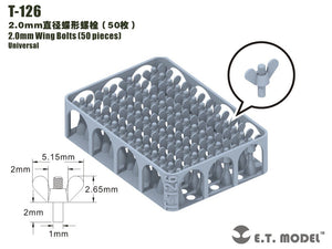 ET Model T-126 2.0mm Wing Bolts 50 pieces