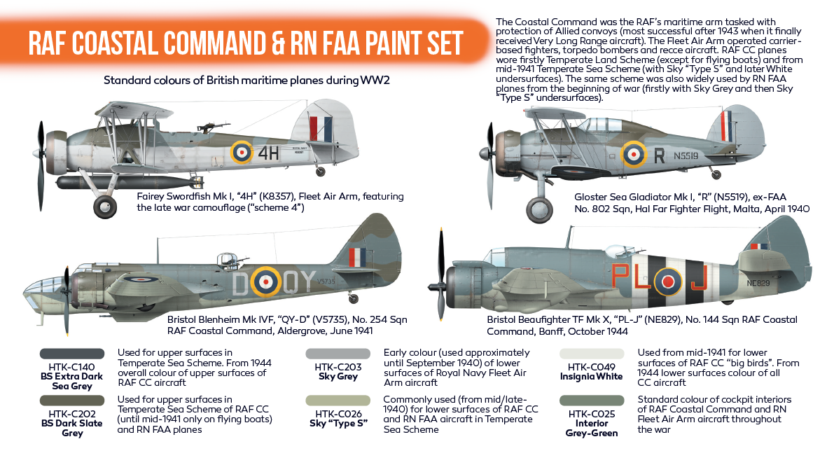 Hataka HTK-CS49 ORANGE LINE – RAF Coastal Command &amp;amp; RN FAA paint set 6x17ml – immagine 3