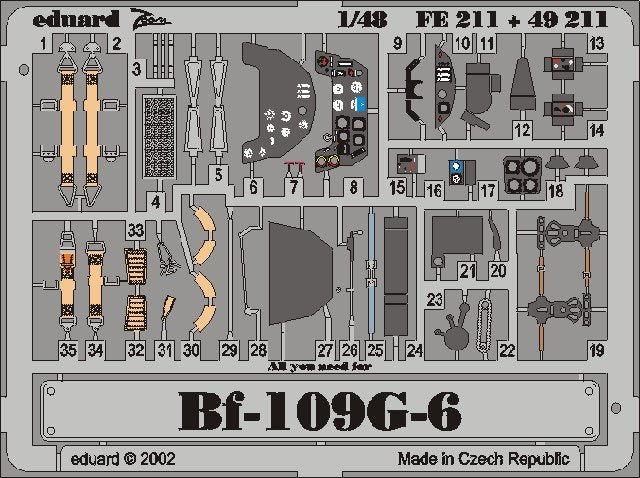 Eduard FE211 Bf 109G-6 1/48 Hasegawa