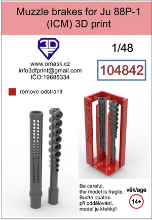 Omask 104842 Muzzle brakes for Ju88 P-1 1/48 – obrázek 2