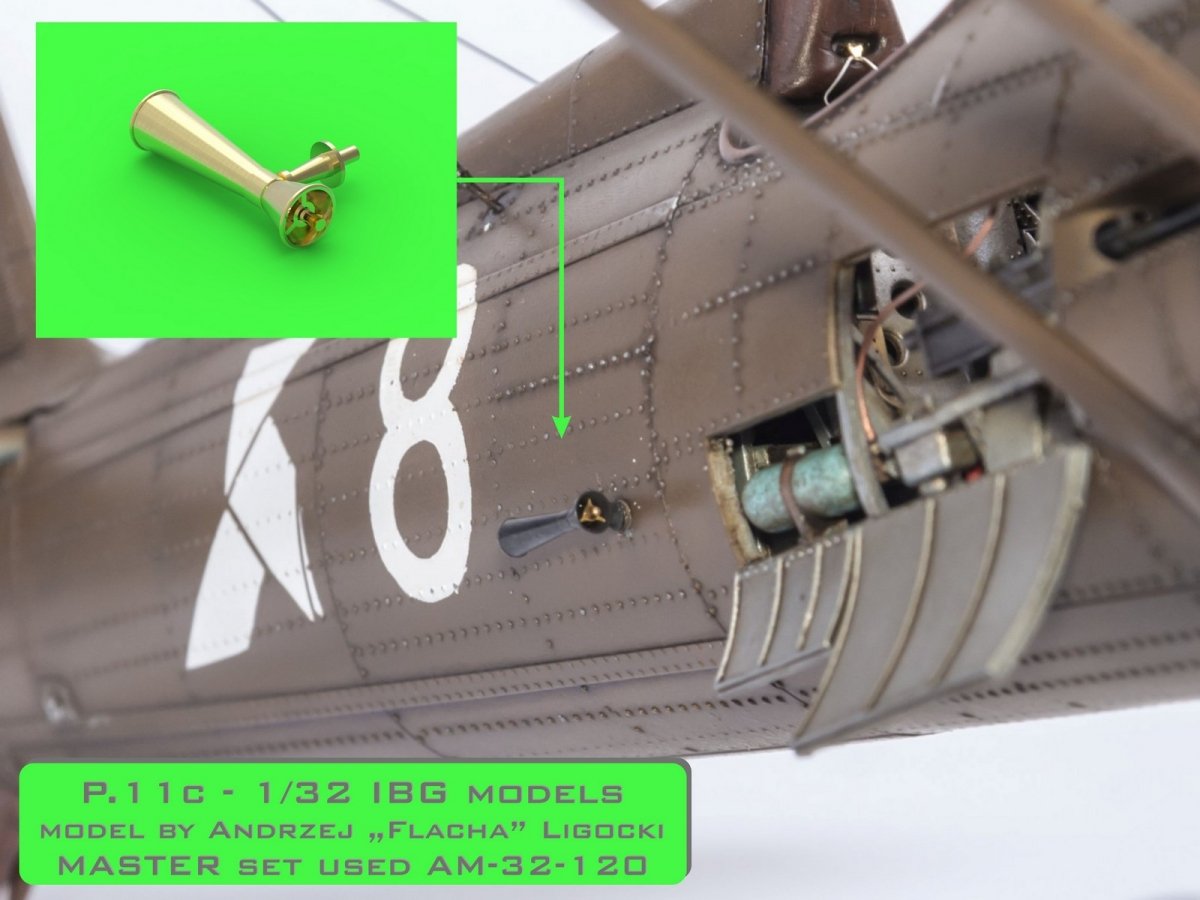Master AM-32-120 PZL P.11c - detail set - wz. 33 rifle barrels, sights and Venturi nozzle (for IBG model) 1/32 – obrázek 5