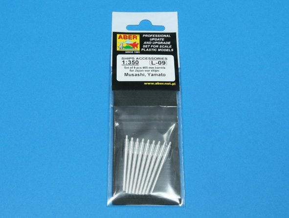 Aber 350L-09 Set of 9 pcs 460 mm barrels for Japanese ships Yamato and Musashi 1/350 – imagen 5