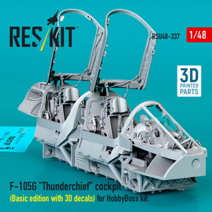 RESKIT RSU48-0337 F-105G &amp;quot;Thunderchief&amp;quot; cockpit (Basic edition with 3D decals) for HobbyBoss kit (3D Printed) 1/48 – image 2