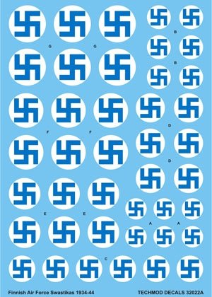Techmod 32022 - Finnish Air Force Swastikas and Serials 1934-44 1/32