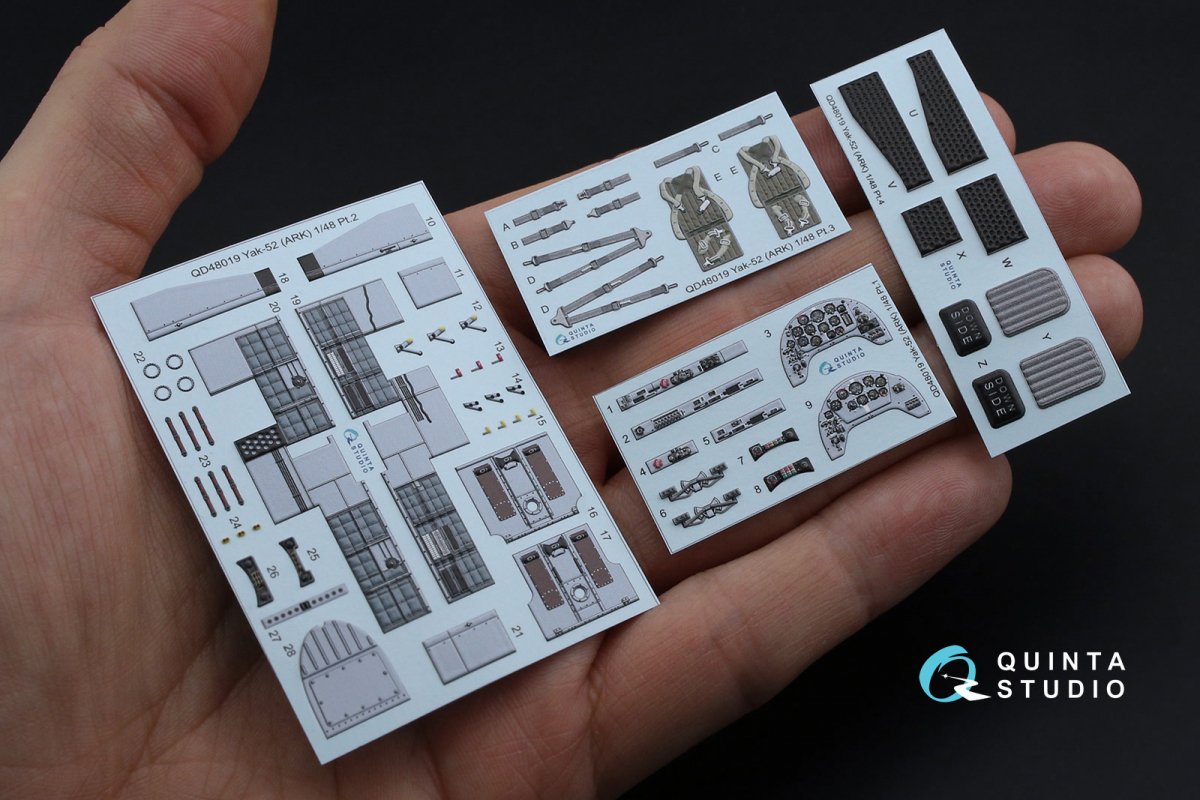 Quinta Studio QD48019 Yak-52 3D-Printed &amp;amp; colored Interior on decal paper (ARK) 1/48 – Bild 3