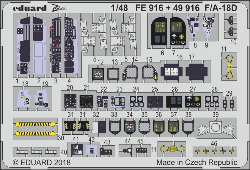 Eduard 49916 F/ A-18D interior KINETIC MODEL 1/48 – image 2