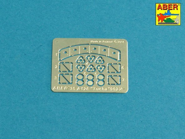 Aber 35A128 Soviet smoke Discharges system for BMP-1 902V “Tucha” with rack 1/35 – obrázek 3