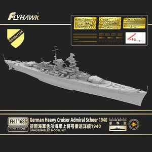 FlyHawk Model FH1168S German Heavy Cruiser Admiral Scheer 1940 ( Deluxe Edition) 1/700