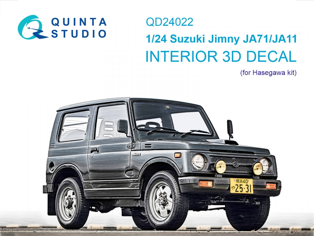Quinta Studio QD24022 Suzuki Jimny JA71-JA11 3D-Printed colored Interior on decal paper (Hasegawa) 1/24