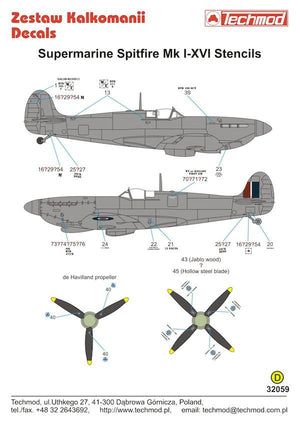 Techmod 32059 Spitfire Stencils 1/32 – image 2