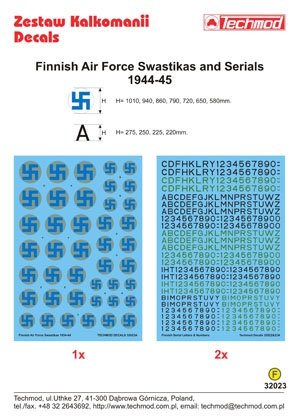 Techmod 32023 - Finnish Air Force Swastikas and Serials 1944-45 1/32 – image 2