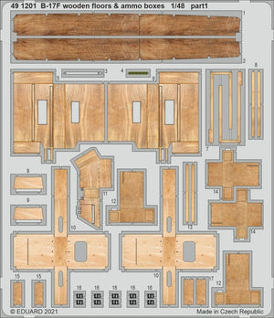 Eduard 491201 B-17F wooden floors &amp;amp; ammo boxes HK Models 1/48