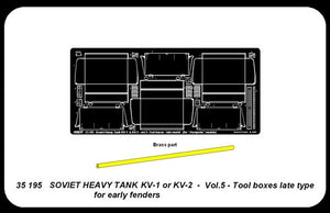 Aber 35195 Russian heavy tank KV-1, KV-2 - vol. 5 - additional set - tool boxes late type for early fenders 1/35 – obrázek 3