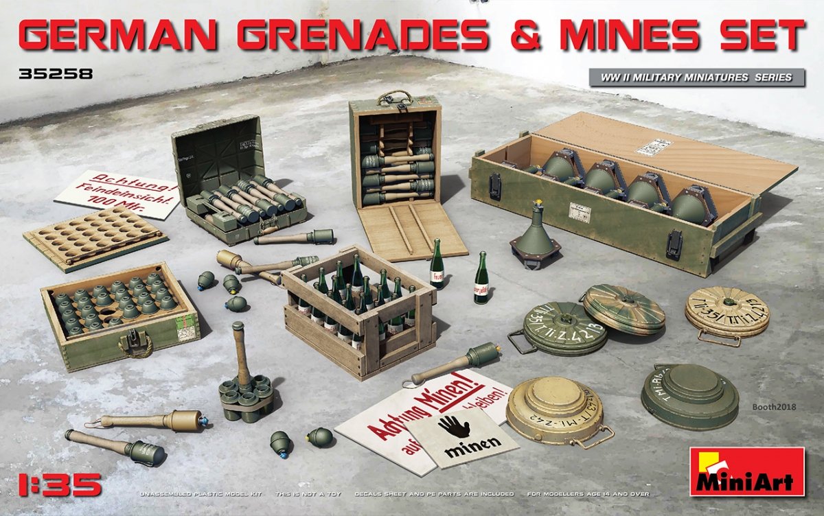 MiniArt 35258 GERMAN GRENADES &amp;amp; MINES SET 1/35