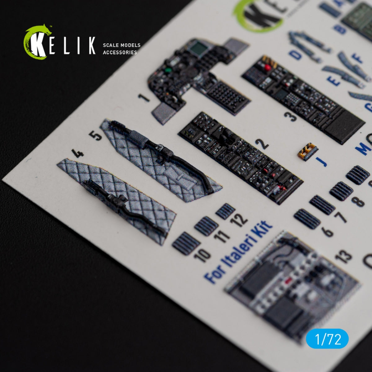 KELIK K72157 OA-10A "Thunderbolt" - interior 3D decals for Italeri kit 1/72