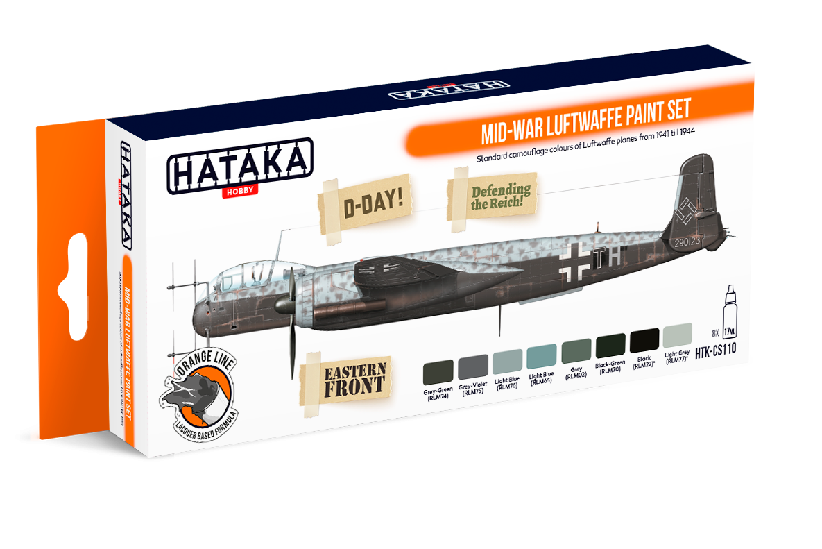Hataka Hobby HTK-CS110 Mid-War Luftwaffe Paint Set (8x17ml) – Bild 2