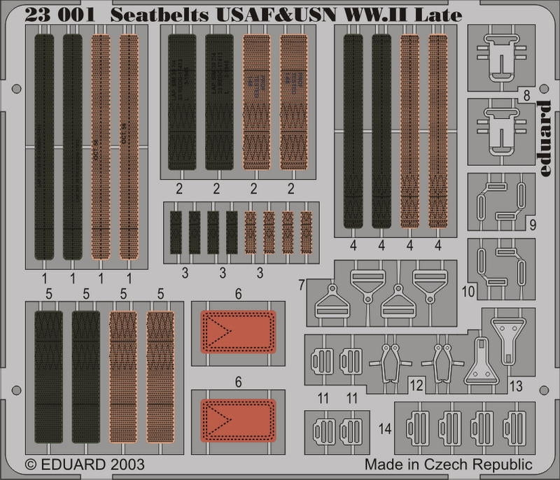 Eduard 23001 Seatbelts USAF & USN WWII late 1/24