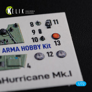 KELIK K72115 Sea Hurricane Mk I interior 3D decals for Arma Hobby kit 1/72 – Bild 6