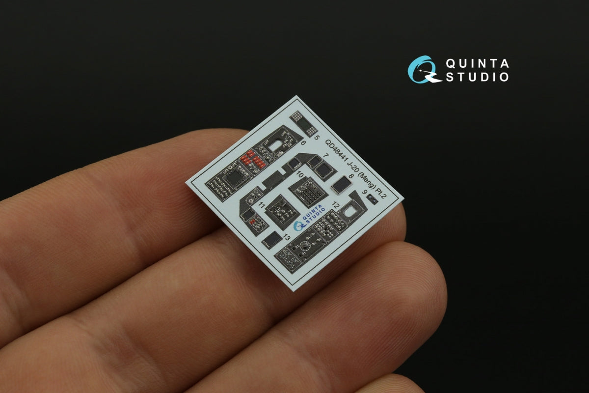 Quinta Studio QD48441 J-20 3D-Printed colored Interior on decal paper (Meng) 1/48 – Bild 5