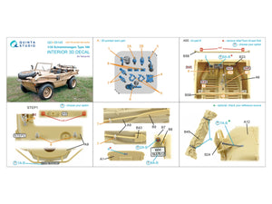 Quinta Studio QD+35145 Schwimmwagen Type 166 3D-Printed &amp;amp; colored Interior on decal paper (Tamiya) (with 3D-printed resin parts) 1/35 – image 14