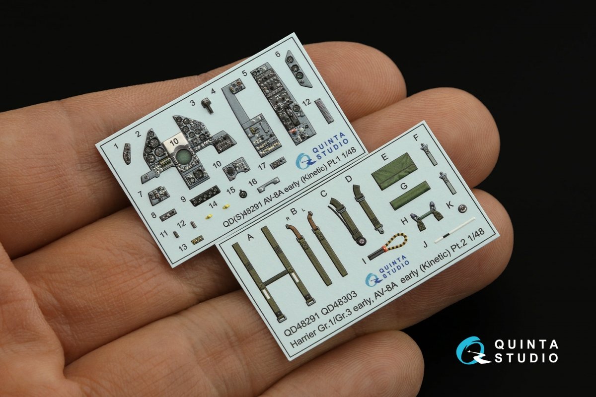 Quinta Studio QD48291 AV-8A Early 3D-Printed &amp;amp; colored Interior on decal paper (Kinetic) 1/48 – image 2