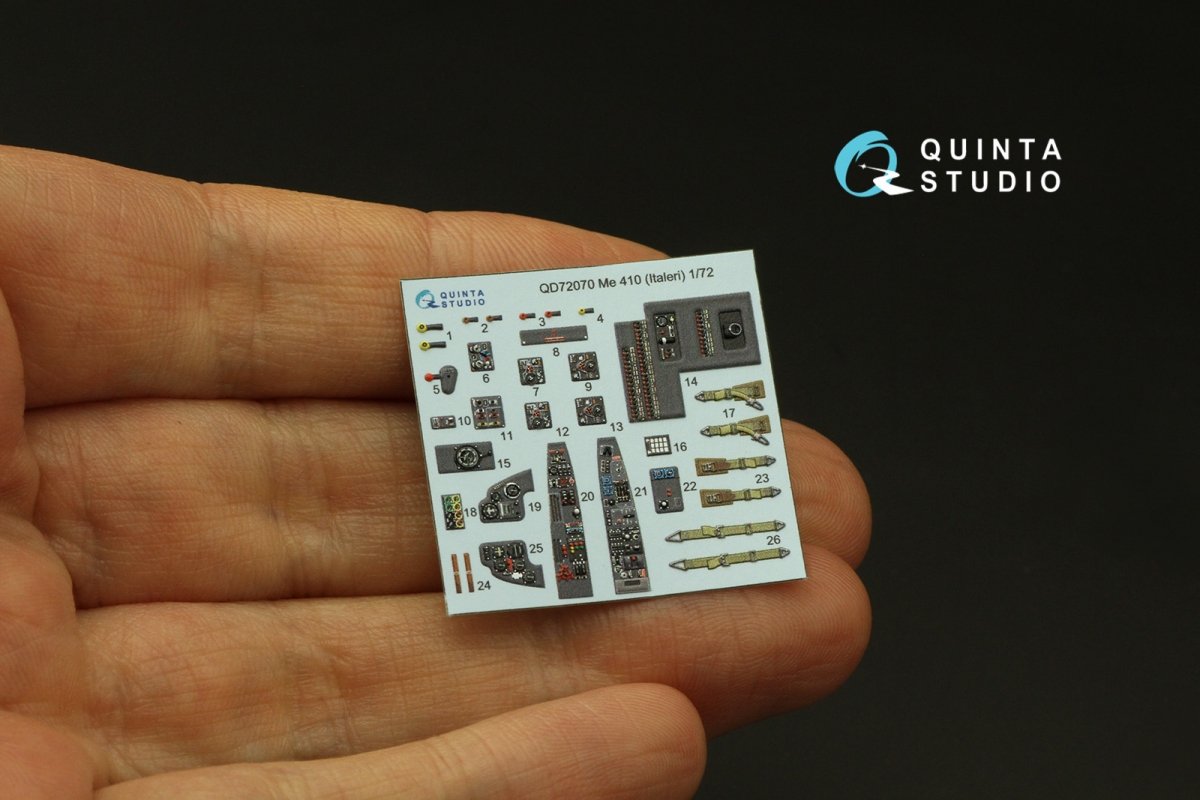 Quinta Studio QD72070 Me 410 3D-Printed &amp;amp; colored Interior on decal paper (Italeri) 1/72 – image 6
