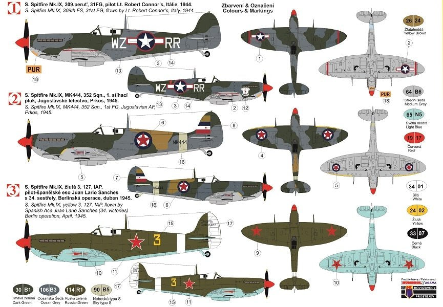 Kovozavody Prostejov KPM0167 Spitfire Mk.IX “Spitfire Stars” 1/72 – Bild 2