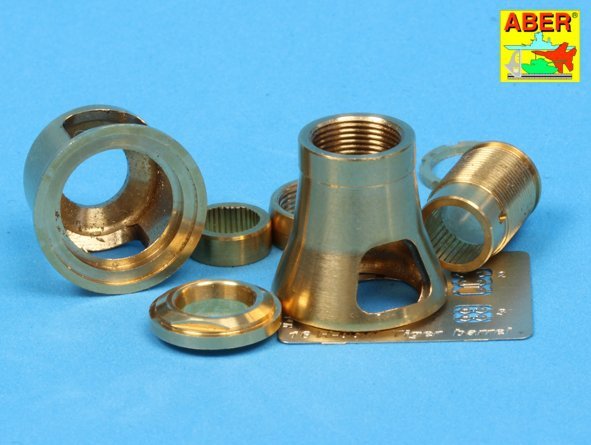 Aber 16L-09 Late muzzle brake for the barrel used on the late version of the Tiger I, King Tiger tank (Henschel turret) / Late muzzle brake used on German 8.8cm barrel Tiger I- late and Tiger II (Henschel turret) 1/16 – image 3