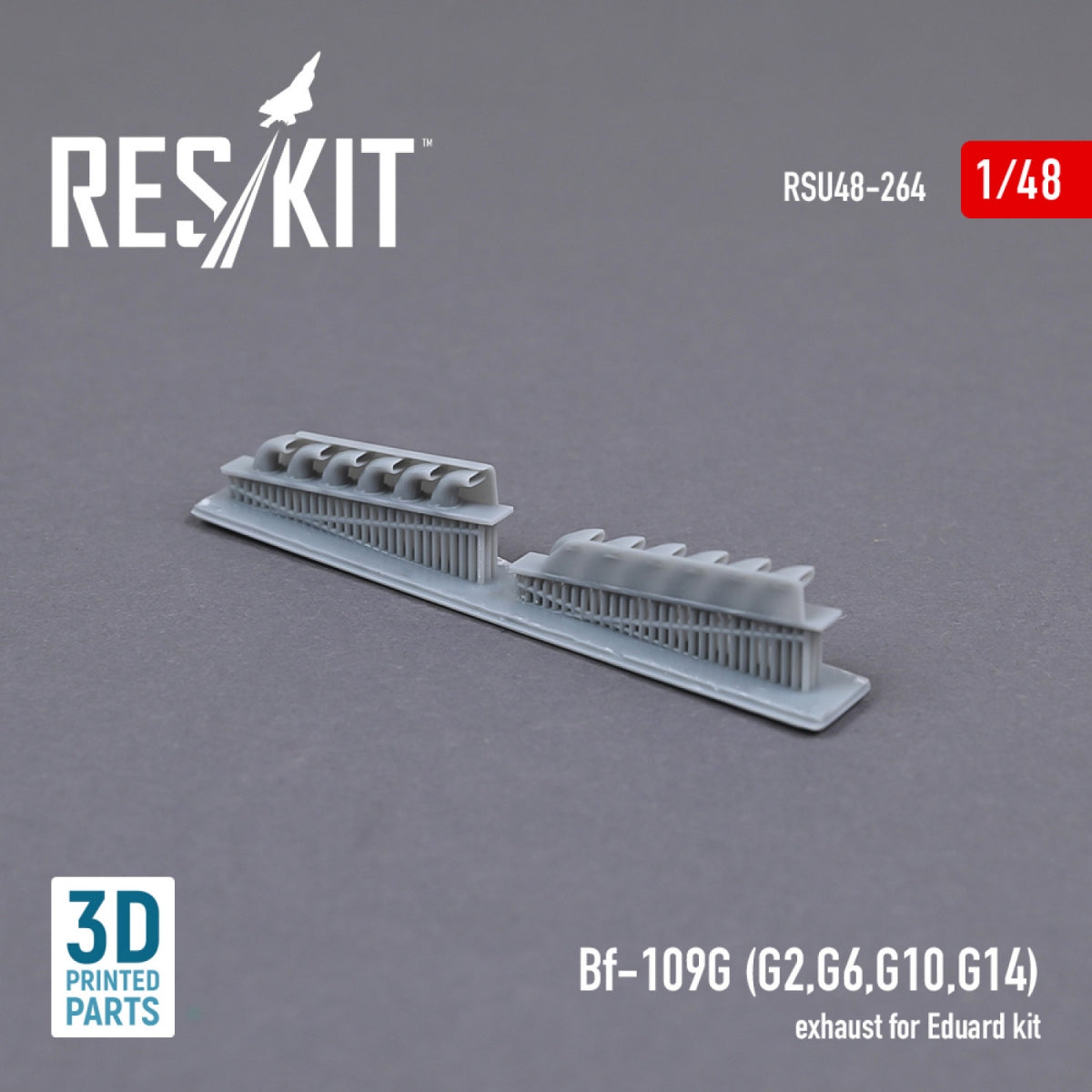 RESKIT RSU48-0264 BF-109G (G2,G6,G10,G14) EXHAUST FOR EDUARD KIT (3D PRINTED) 1/48 – immagine 2